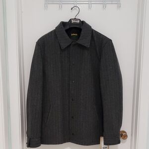New with Tags Schott Mens Large Wool Coachman Jacket Style 781USA Charcoal Gray